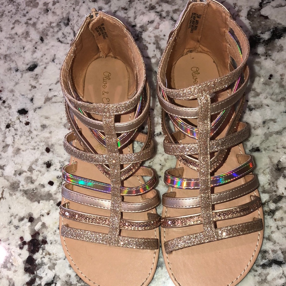 3/$15. Olive & Edie strappy blingy sandals